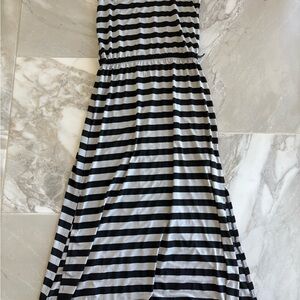 Fever Black and Grey Striped Dress